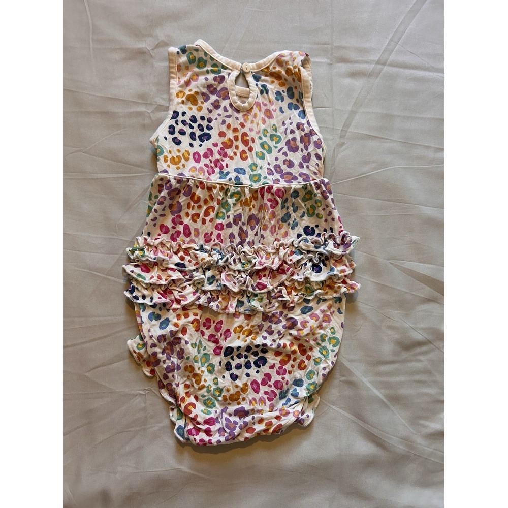 Play By Little Sleepies 12-18 Months Romper Baby Girl Ruffle Cheetah Print - Picture 4 of 5